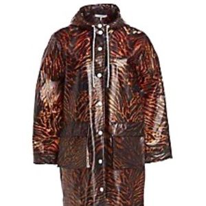 GANNI Tiger-Print Raincoat size 6